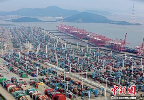 浙江寧波舟山港?！≌掠聺?攝