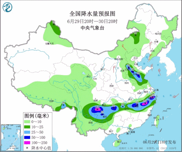 ▲圖為近30天全國降水實(shí)況圖。來源：中央氣象臺