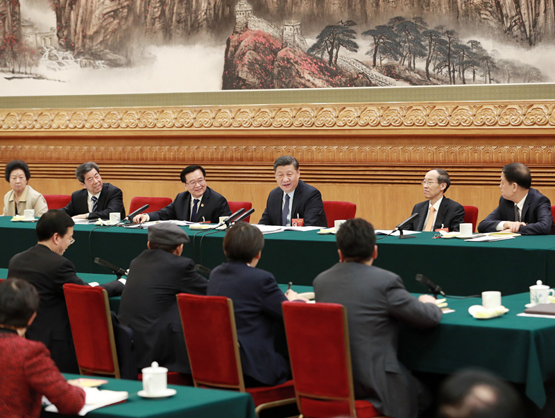 2019年3月8日，習(xí)近平總書記參加十三屆全國人大二次會(huì)議河南代表團(tuán)的審議。